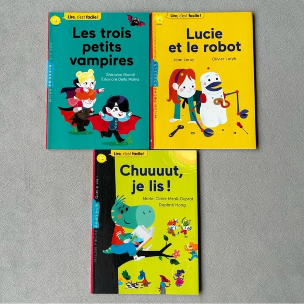 FRENCH Set of 3 Milan Poche Poussin series Lire cest facile #3 5 33